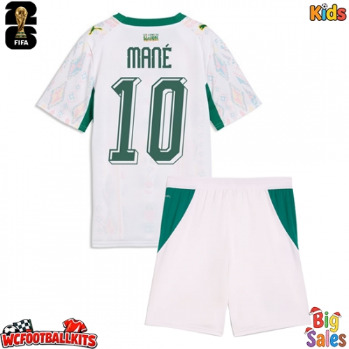 Senegal Sadio Mane #10 Replica Home Stadium Kit for Kids World Cup 2026 Short Sleeve (+ pants)